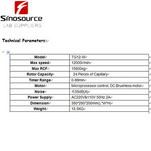 Benchtop Micro Máu Mao Mạch Máu Máy Ly Tâm TG12-W - Product Image 6