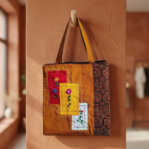 Bolsa de Yute y Ratán Personalizada PRABHAVA, Hecha a Mano, con Diseño Acanalado, Gran Capacidad, Plegable, con Correa para el Hombro, Multiusos - Product Image 3