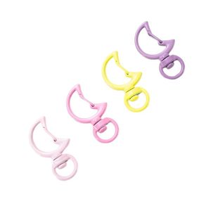 Llavero en Forma de Luna de Aleación de Zinc, Accesorio para Llaves de Coche, Estilo de Arte Moderno, Opciones de Color Amarillo, Azul, Verde y Negro - Product Image 4