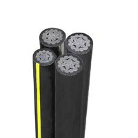 Câble aérien ABC, câble en faisceau 3 phases + neutre, câble en aluminium toronné isolé XLPE, IEC 60228 3X95+70mm2