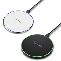 Cargador Inalámbrico Universal de Escritorio para Android, Base de Carga Rápida de 5W 10W 15W para Teléfonos Móviles con Luz LED