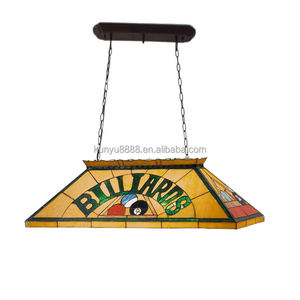 Lustre LED de style Tiffany pour table de billard de 42 pouces, verre teinté personnalisé, éclairage pour salle de billard, salle de snooker, bar - Product Image 6