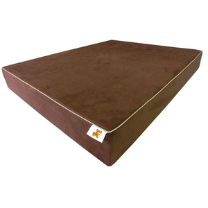 Black orthopedic pet bed with memory foam core and removable cover