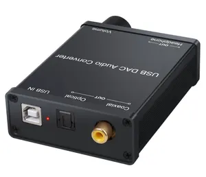Convertidor de Audio DAC USB con amplificador de auriculares, convertidor de USB a Coaxial S/PDIF, señal Digital a analógica para PS4, PS3, PC