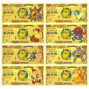 2026 Penjualan Terlaris US Pocket Monster 8 Desain Uang Kertas Berlapis Emas 24K untuk Koleksi - Product Image 1