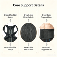 Correcteur de posture dorsal réglable pour hommes et femmes, soutien dorsal respirant en maille, soulage la fatigue des épaules, du cou et du dos