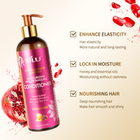 Après-shampoing hydratant et élastifiant sans sulfate à la grenade, pour cheveux bouclés, favorisant une douceur et une élasticité, formule anglaise transfrontalière.