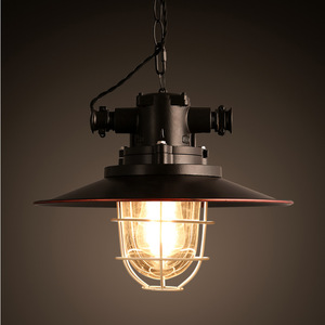 Lampe vintage American Retro Industrial Style Suspension Led noire en fer pour restaurant - Product Image 2