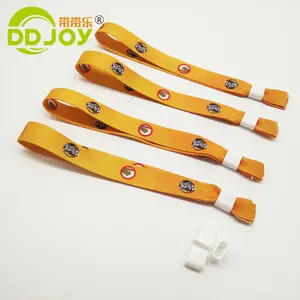 Free Sample Fast Delivery Custom Logo Pattern Bracelets Cheap Solid Plain Orange Colors Fabric Ribbon Bracelet No MOQ