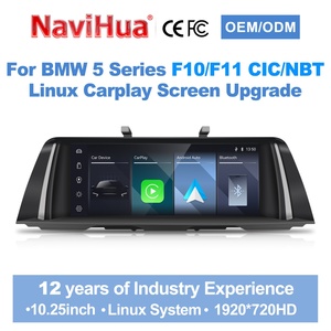 NaviHua Nouveau autoradio 10,25 pouces avec système Linux, CarPlay sans fil, moniteur GPS stéréo pour BMW Série 5 F10 F11 NBT CIC 2010-2017 - Product Image 1