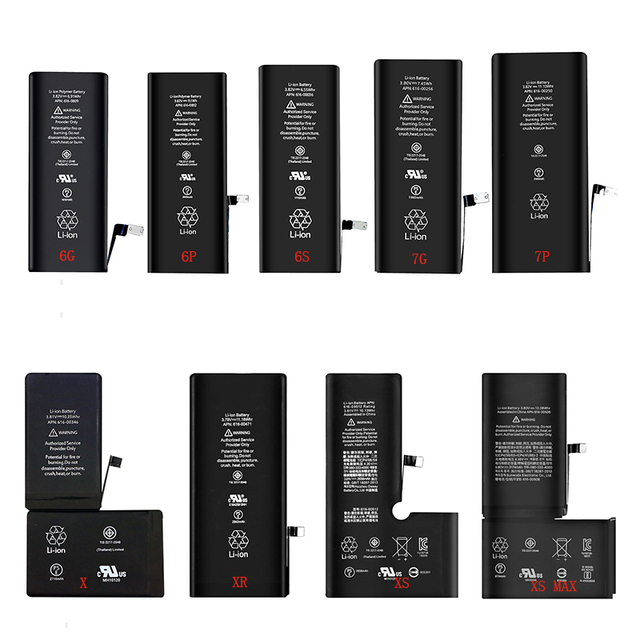 OEM Polymer Cell Phone Battery for iPhone XS XR X 8 7 6 5 4 0 Cycle Factory Supply With High Capacity Batterie Stock