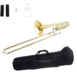 <span class=keywords><strong>Trombone</strong></span> <span class=keywords><strong>à</strong></span> ventes directes en Si bémol (Bb) avec finition dorée pour enfants et adultes, tube télescopique - Product Image 5