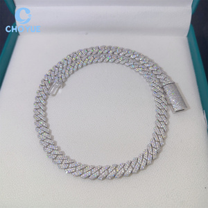 Cadena Cubana de Plata de Ley 925 con Diamantes Moissanite VVS de 10 mm, Estilo Hip Hop, Joyería Fina - Product Image 1