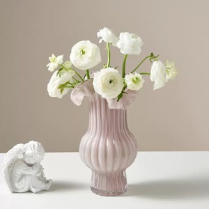 Vaso Decorativo per Soggiorno, Fiori in Acqua, Design Raffinato, Lusso Leggero, Vaso in Vetro Rosa Creativo e Semplice - Product Image 4