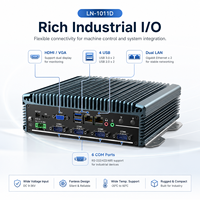 Mini PC Robusto y Silencioso con Doble LAN, 6 Puertos COM, USB, HD, VGA, SSD, Compatible con Windows y Linux para Dispositivos Edge