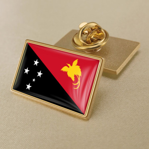 Papua nuova bandiera della Guinea spille con spille epossidiche di cristallo - Product Image 3