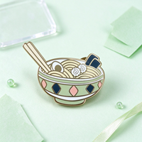 Épinglette en émail dur de collection haut de gamme, design artistique adorable bol de nouilles, en alliage, personnalisée