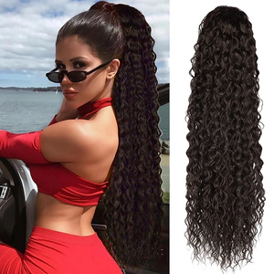 Extension <span class=keywords><strong>de</strong></span> cheveux synthétique <span class=keywords><strong>de</strong></span> qualité supérieure, style <span class=keywords><strong>afro</strong></span> bouclé instantané, <span class=keywords><strong>queue</strong></span> <span class=keywords><strong>de</strong></span> <span class=keywords><strong>cheval</strong></span> à nouer, vente en gros - Product Image 3