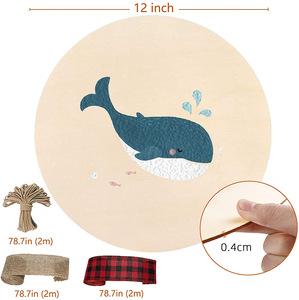 Spot bricolage copeaux de bois pour tenture murale géométrique elliptique carré circulaire autres formes découpe Laser argile planche de Base en bois - Product Image 3