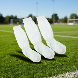 Chaussettes de football longues pour enfants et adultes, respirantes, jacquard, hauteur genou, style sport, 3 paires, blanc, spandex, polyester - Product Image 2