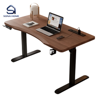 Bureau debout électrique moderne haut de gamme avec double moteur de levage et plateau en bois massif de 3 cm d'épaisseur pour bureau à domicile et poste de travail