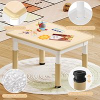Ensemble table et chaises réglables en hauteur pour enfants de 3 à 8 ans, table d'arts et d'artisanat facile à essuyer, pour salles de classe/garderies