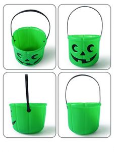 Cubo de plástico para dulces de Halloween con asa, decoración para fiestas de Halloween, suministros de Halloween - Product Image 6