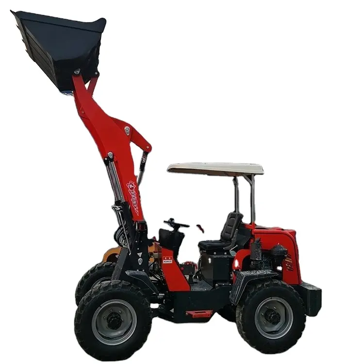 Mini nhỏ phía trước loader 4WD bánh xe tải máy kéo nhỏ xe nâng xẻng vườn trang trại Skid chỉ đạo payloader máy