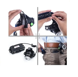 ไฟฉายสวมหัวสีแดงแบบชาร์จไฟได้, ไฟฉายคาดศีรษะแบบชาร์จไฟได้สำหรับล่าสัตว์ - Product Image 4