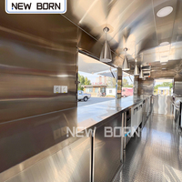 Camioneta de Comida Pequeña Usada Convertida, Camión Cocina Móvil con Estructura de Aluminio, Fibra de Vidrio y Acero Inoxidable Resistente a la Oxidación, Conducible, en Venta