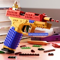 Set Mainan Edukatif Blok Plastik Pistol Tembak Puzzle DIY Set Senjata Blok Bangunan untuk Anak Laki-laki