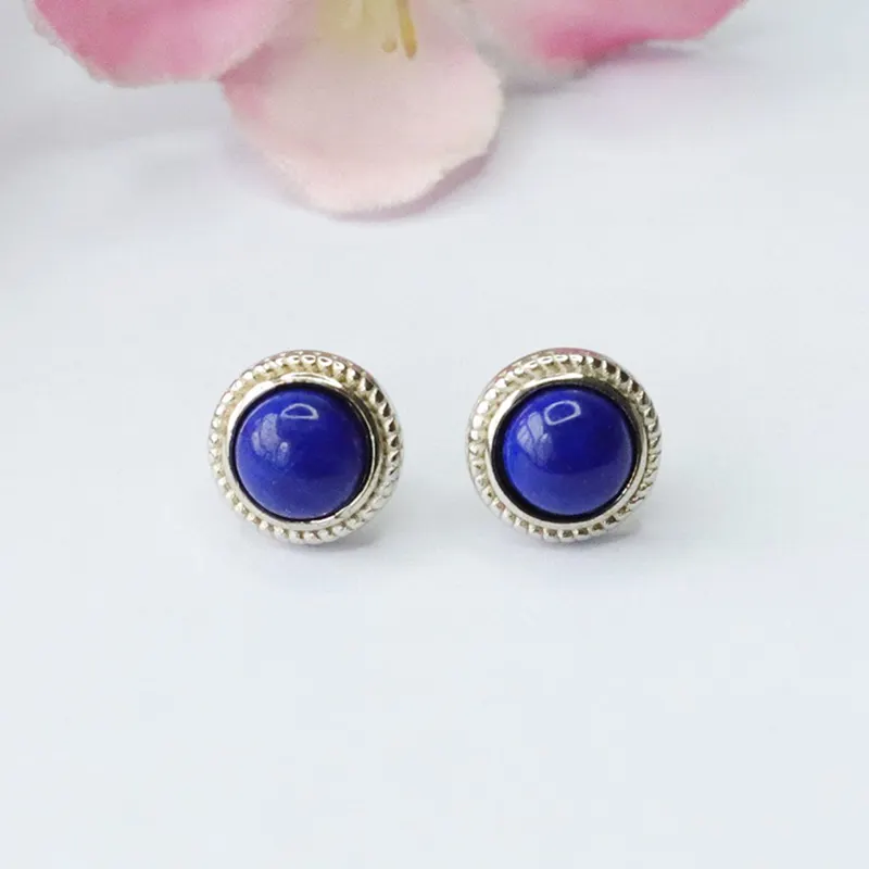 Jewelry Stones Earrings for women Geometric Healing Crystal Lapis lazuli Earrings S925 Silver Needles Energy Stone Earrings