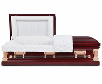 Cercueil métallique pour adultes de style américain, en acier 18Ga, finition beige, intérieur en velours