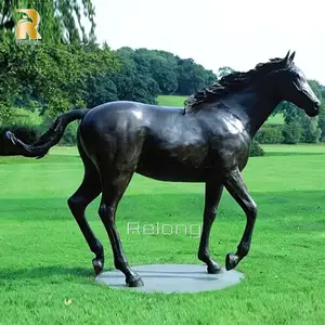 Hochwertige lebensgroße Outdoor-Garden-Park-Bronze-Standpferdestatue