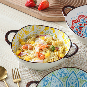 Tazón <span class=keywords><strong>de</strong></span> Porcelana Moderno Bohemio Ecológico con Forma Especial, Color Subesmaltado, para <span class=keywords><strong>Sopa</strong></span> <span class=keywords><strong>de</strong></span> Fideos y <span class=keywords><strong>Arroz</strong></span>, Ideal para Fiestas, Hogar y Restaurantes - Product Image 4