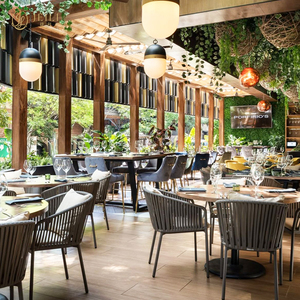 ชุดโต๊ะเก้าอี้ไม้ JEILI พร้อมเบาะรองนั่ง เหมาะสำหรับรีสอร์ท สวนหย่อม ลานบ้าน ร้านอาหาร ร้านค้า หรือพื้นที่กลางแจ้ง สไตล์โมเดิร์น - Product Image 2