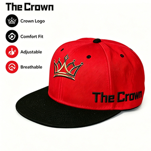 Custom Logo 6 Panel Structured <b>Flat</b> Brim Cap Wholesale Bulk 3D Puff Embroidery Two Tone <b>Hat</b> Manufacturer - Product Image 2