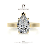 Bagues en argent sterling 925 plaqué or 14 carats, bague de fiançailles solitaire en moissanite de 2 carats, bijoux fins pour femmes