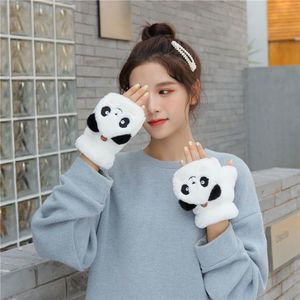 Automne et hiver mignon dessin animé en peluche épais gants étudiant écriture Flip gants - Product Image 4