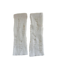 Chaussettes déchirées décontractées pour femme, respirantes en polyester, longueur genou, style JK empilé, simples et tendance