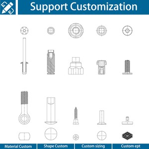 Rivets en acier inoxydable 304 à tête plate, double mâle-<span class=keywords><strong>femelle</strong></span>, pour accessoires automobiles à énergie nouvelle - Product Image 2