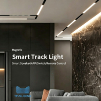 Système d'éclairage sur rail LED moderne en aluminium intelligent et dimmable TmallGenie pour bureau, avec un CRI élevé de 92
