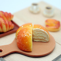 Accessoires pour maison de poupée Juqi, nourriture miniature, pain, petit-déjeuner, café, ensemble de modèles en résine, mini-jouet, 14 ans et plus, accessoires de photographie