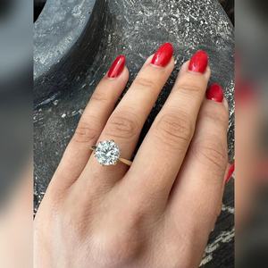 แหวนเพชรทรงรี TJ-01 จาก TAURUS JEWELS เพชรเลี้ยงในห้องปฏิบัติการสำหรับผู้หญิง แหวนหมั้นสุดหรู ทอง 18K/14K/9K ทองชมพู/ทองขาว รับรองโดย IGI/SGL - Product Image 5