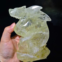 Statue de dragon en citrine cristalline au prix d'usine, artisanat en cristal fait main, pierre précieuse de haute qualité, décoration Feng Shui pour la maison, cadeau