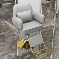 Chaise de salon de coiffure en cuir synthétique de luxe avec rotation à 360 degrés, hauteur réglable, pompe hydraulique professionnelle