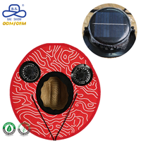 Sombrero de Paja de Ala Ancha con Logotipo Personalizado, Ventiladores de Refrigeración Solares, Protección UV, para Pesca, Jardinería y Actividades al Aire Libre para Hombres