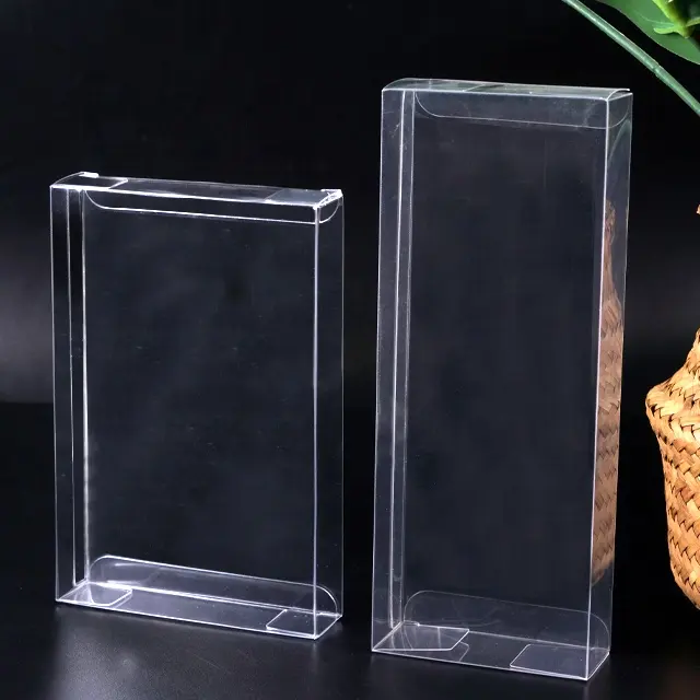 Scatola per alimenti in plastica per regalo di natale in vinile quadrato trasparente pieghevole personalizzato confezione in acetato trasparente piccola scatola di plastica trasparente