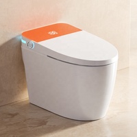 WC intelligent avec bidet, cuvette en céramique automatique, design moderne, salle de bain, eau électrique, forme allongée, siège chauffant à distance