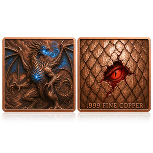 Lingotto di Rame Puro .999 da 5 Once, Lingotto da 10 Once con <span class=keywords><strong>Creature</strong></span> Mitologiche Flameanti, Lingotto di Rame da Collezione per Regalo - Product Image 4